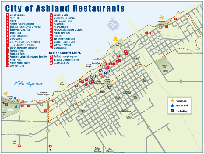 Ashland Restaurant Map
