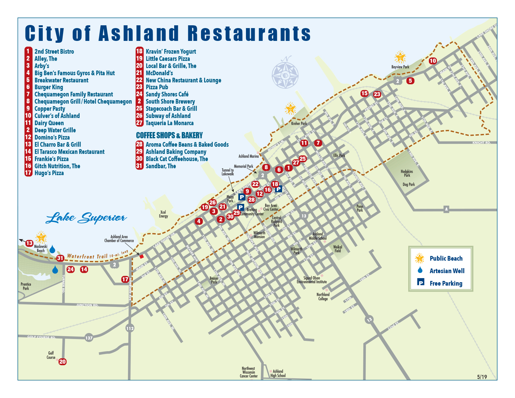 Ashland Restaurant Map